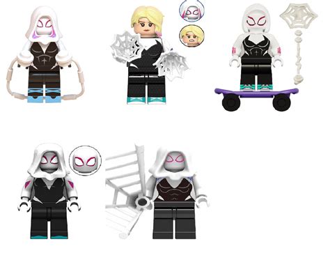 5pcs Gwen Stacy Spider Gwen Minifigures Compatible Lego Spider-Man Into ...