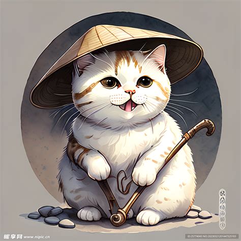 胖猫插画设计图__绘画书法_文化艺术_设计图库_昵图网nipic.com