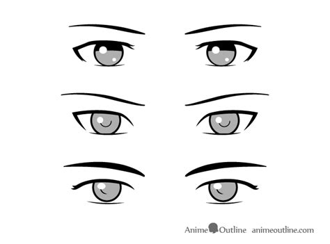 Different Style Male Anime & Manga Eyes Drawing Guide - AnimeOutline