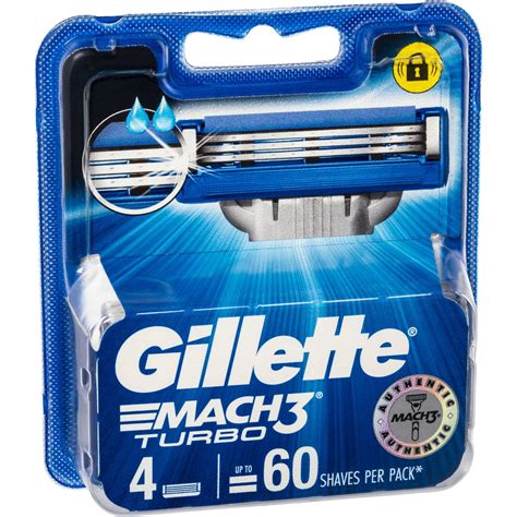 Gillette Mach 3 Turbo Shaving Blade Refill 4 Pack | Woolworths