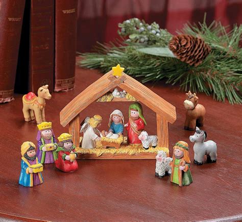 9pcs Mini Christmas Nativity Set Stable with Jesus Mary Joseph Wisemen NEW | eBay