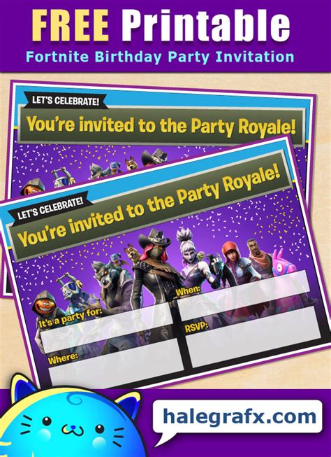 FREE Printable Fortnite Birthday Party Invitation