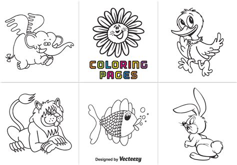 Free Animal Coloring Pages Vector 99203 Vector Art at Vecteezy