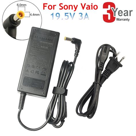 FOR SONY Vaio NEW 19.5V Power Supply Cord Laptop Notebook AC Adapter ...