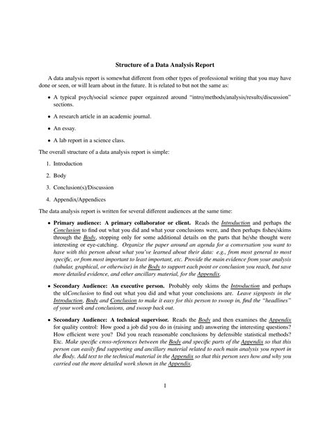 Data Analysis Report - 12+ Examples, Format, How to Ensure, Pdf