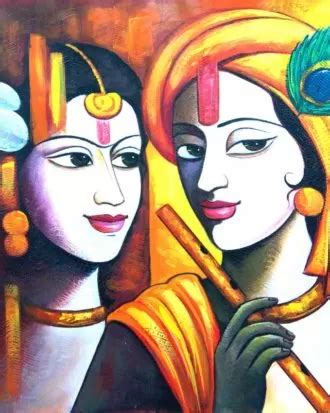 Radha Krishna Abstract Painting - Houseart