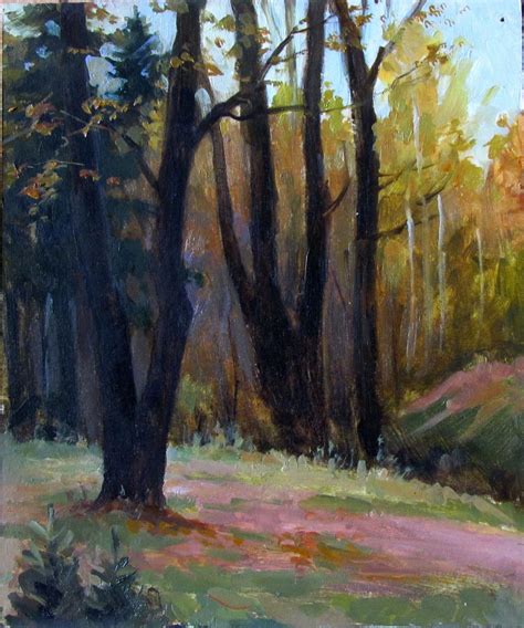 Autumn painting Autumn forest Forest landscape Autumn | Etsy