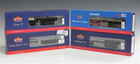 Four Bachmann Branch-Line gauge OO locomotives and tenders, comprising No. 31-118 class 4MT 75033, N