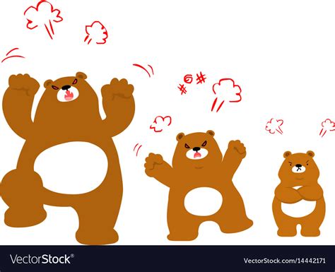 Mad bear family cartoon character Royalty Free Vector Image