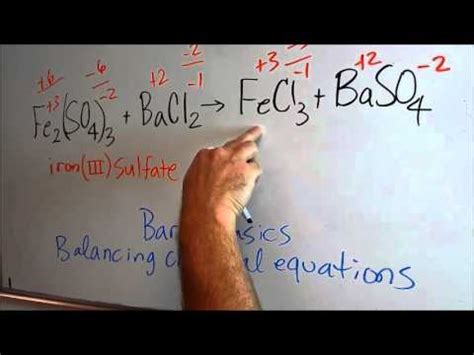 BarnesBasics: balance Fe2(SO4)3 + BaCl2, Mark 1 - YouTube