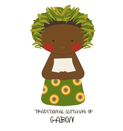 Traditional Clothing Of Africa Gabon Stock Illustration - Download ...