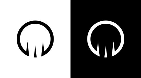 Premium Vector | Circle logo monogram abstract black and white icon ...