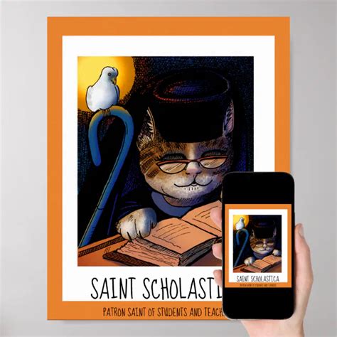 Saint Scholastica Patron Saint of Students Poster | Zazzle