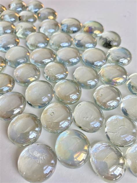 BULK Clear Flat Glass Marble Gems Flat Back Glass Beads | Etsy