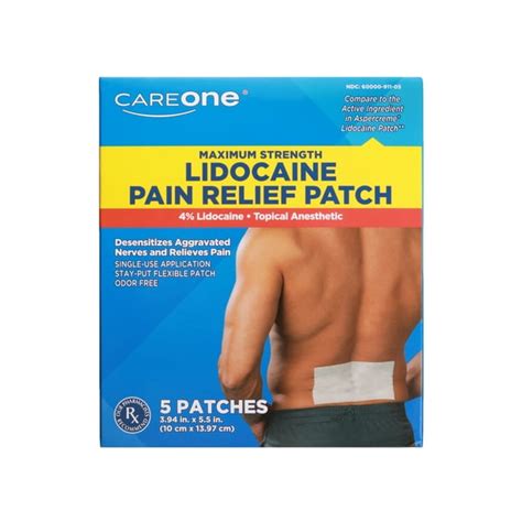 Lidocaine 4% | Pain Relief Maximum Strength Patches | 5 Count - Walmart ...