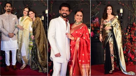 Sonakshi Sinha-Zaheer Iqbal's reception: Rekha, Aditi Rao Hydari, Siddharth, Kajol to Salman ...