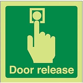 Emergency Door Release Safety Sign - Self adhesive sticker 200mm x 200mm: Amazon.co.uk: Office ...