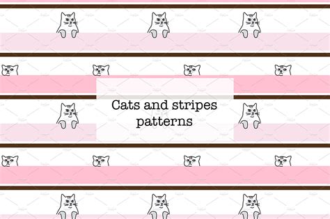 Cats and stripes patterns | Graphic Patterns ~ Creative Market