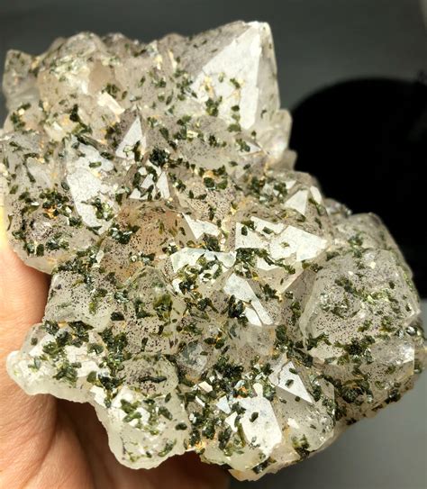 530g NATURAL White QUARTZ Crystal Cluster & Epidote And Mica | Etsy