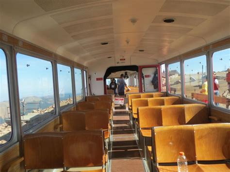 Inside the train car.