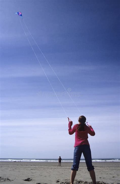 Girl Flying Kite stock image. Image of teenager, female - 43097