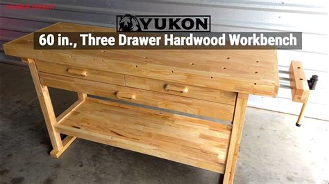 Yukon 60" Three Drawer Hardwood Workbench | Harbor Freight - YouTube