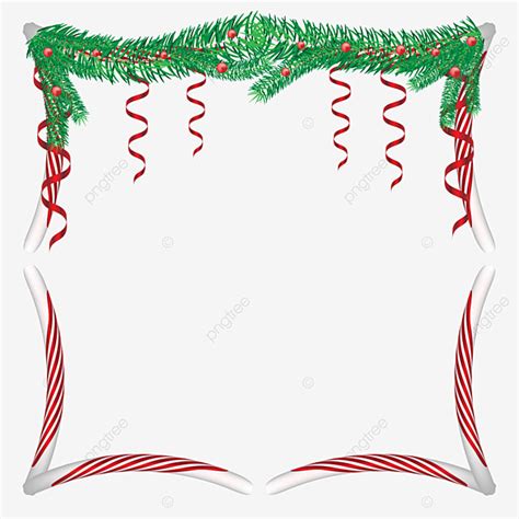 Ribbon Illustration Vector Hd Images, Beautiful Christmas Border With ...