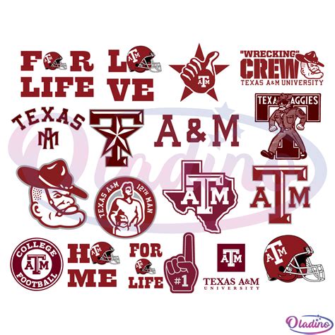 Texas A & M Aggies Football Bundle SVG Digital File - Oladino