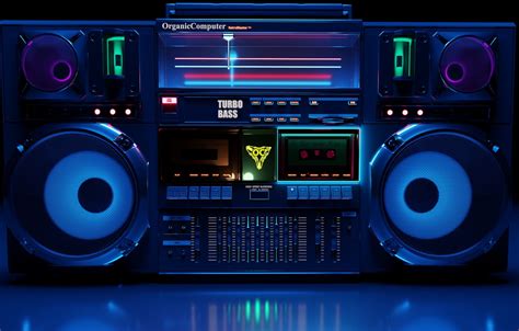 Photo Wallpaper Music, Style, Background, 80s, Style, - Neon Boombox - 1332x850 Wallpaper ...