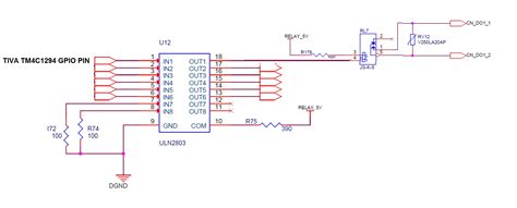 ULN2803A: Interfacing ULN2803A with TIVA TM4C1294 - Pull up at input of ULN2803A - Power ...