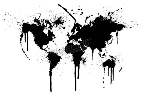 World Map Ink Splatter - Pickawall