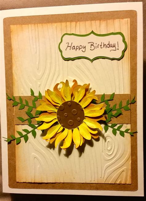 Sunflower birthday card | Daisy cards, Sunflower cards, Birthday cards diy