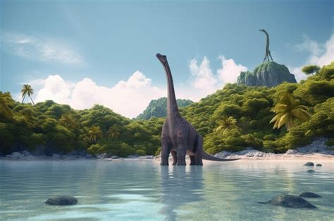 Premium AI Image | A scene from the movie the good dinosaur.