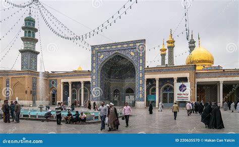 Visitors and Worshippers Inside of Shrine of Fatima Masumeh in Qom ...