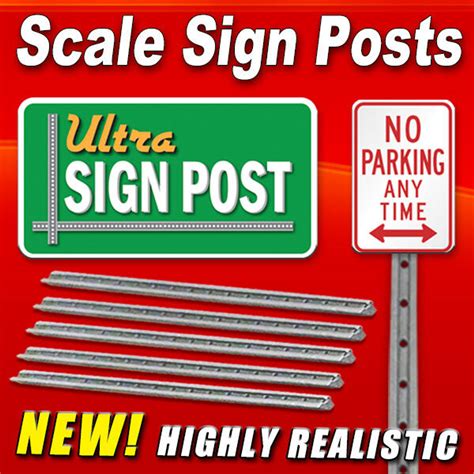 PR 7445 Ultra Sign Post Kit - Round Style Scale Sign Posts - Innovative Hobby Supply