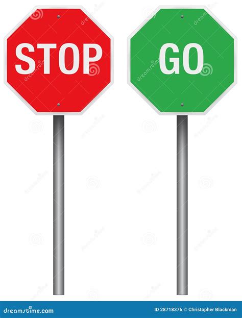 Stop And Go Signs Royalty Free Stock Image - Image: 28718376