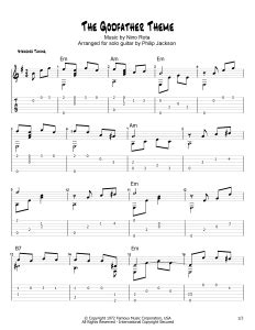 The Godfather Theme - Fingerstyle Guitar Tab | FreeWheelinGuitar.com