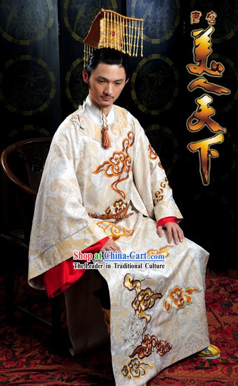 Chinese Tang Dynasty Silk Robe Hanfu Clothing Complete Set