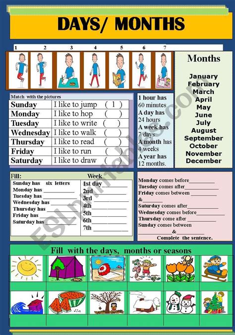 Printable Days Of The Month