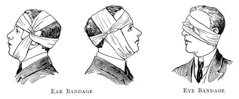 Bandages | Free Stock Photo | Illustration of ear and eye bandages | # 13171