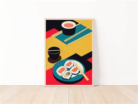 Cute Japanese Sushi Art, Set of 3, Printable Wall Art, Digital Download ...