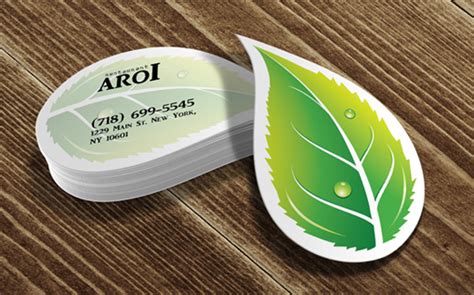 Leafy Die Cut Business Cards| CardObserver