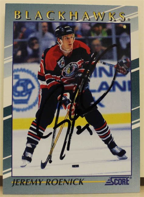 Jeremy Roenick Chicago Blackhawks Autographed 1992-93 Score Young Superstars Card Autographed