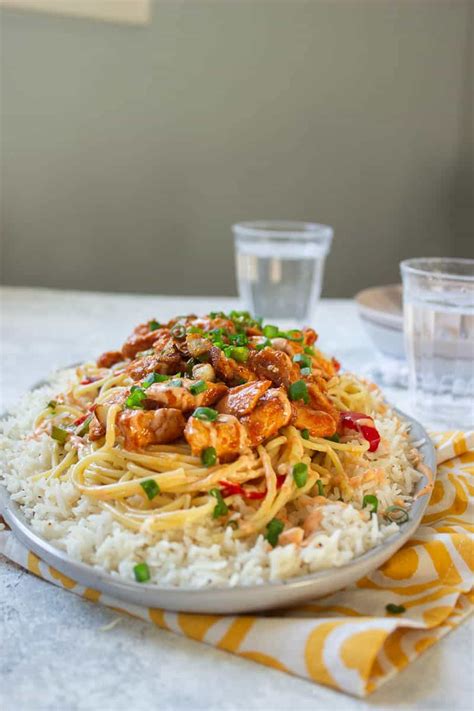 Singaporean Rice with Noodles and Chicken - Flour & Spice