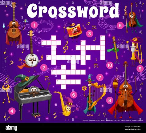 Crossword music quiz game grid wizard and fairy musical instrument ...