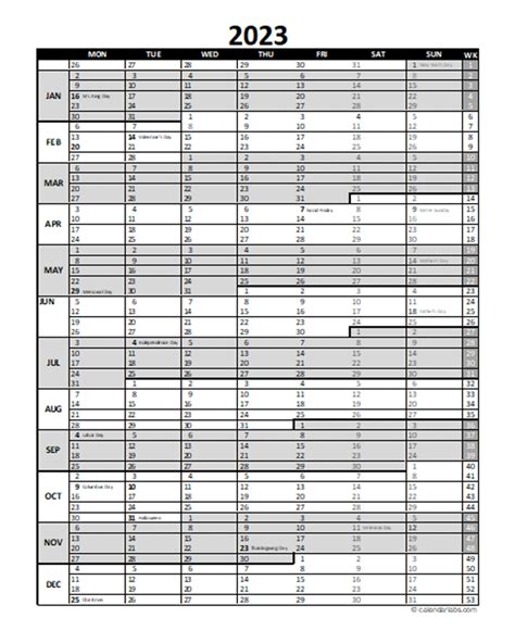 Free 2023 Excel Calendar For Project Planning - Free Printable Templates