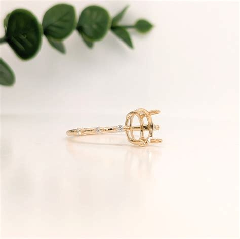 Classic Solitaire Ring Setting With Minimalist Trio Diamond - Etsy