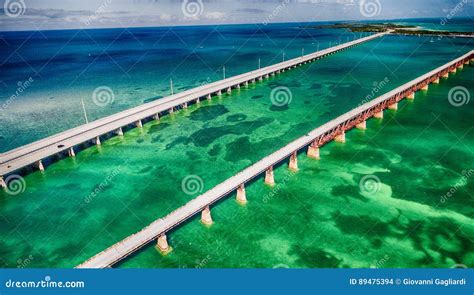 Beautiful Aerial View of Overseas Highway Bridge, Florida Stock Photo - Image of ocean, nature ...