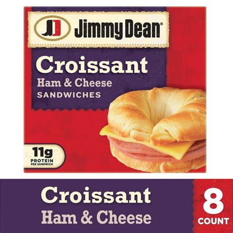 Jimmy Dean® Ham & Cheese Croissant Sandwiches, 8 Count (Frozen) - Walmart.com - Walmart.com