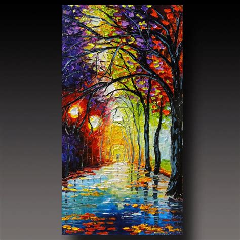 RESERVED Rainy Night Painting Original Oil Painting by bsasik